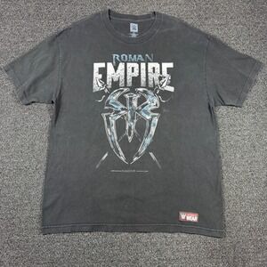 WWE Roman Reigns Roman Empire Authentic Wear Black Men's T-Shirt Size XL #327